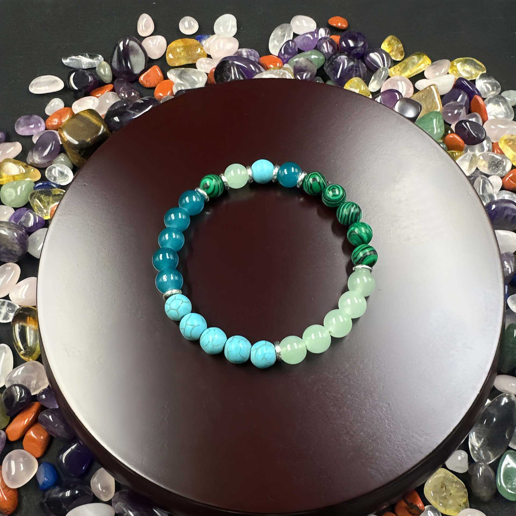Huaxia Treasures Malachite & Turquoise Bracelet - Healing, Balance & Serenity