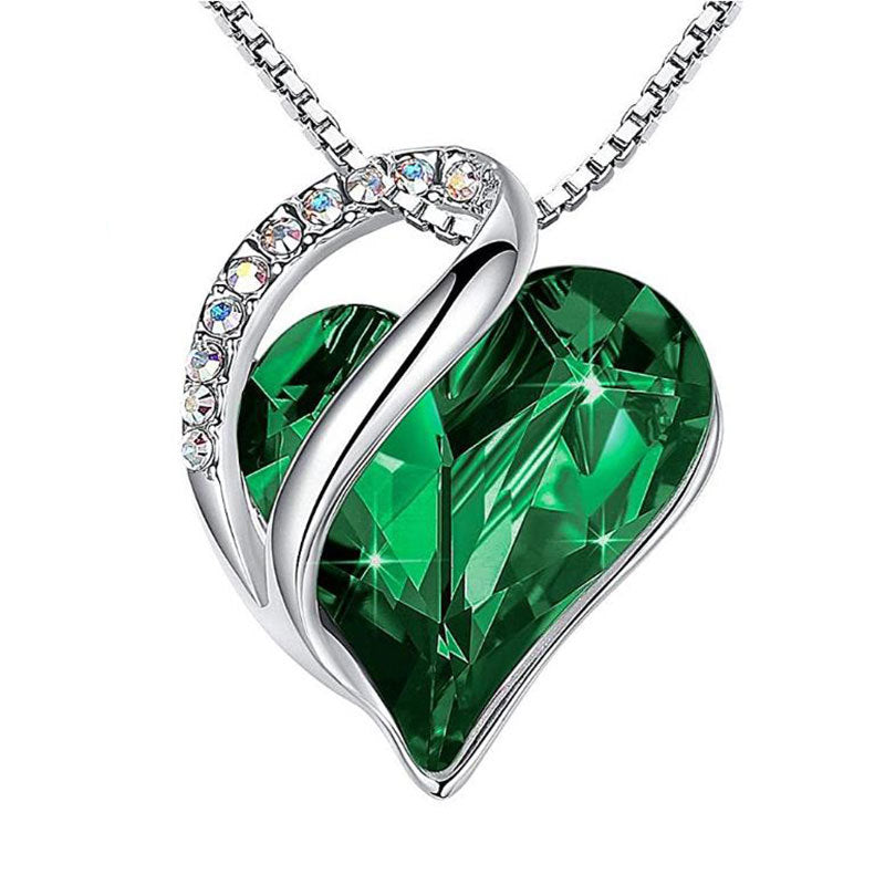 Huaxia Treasures Multi-Color Crystal Heart Pendant - Love & Serenity Gemstone Jewelry - copy