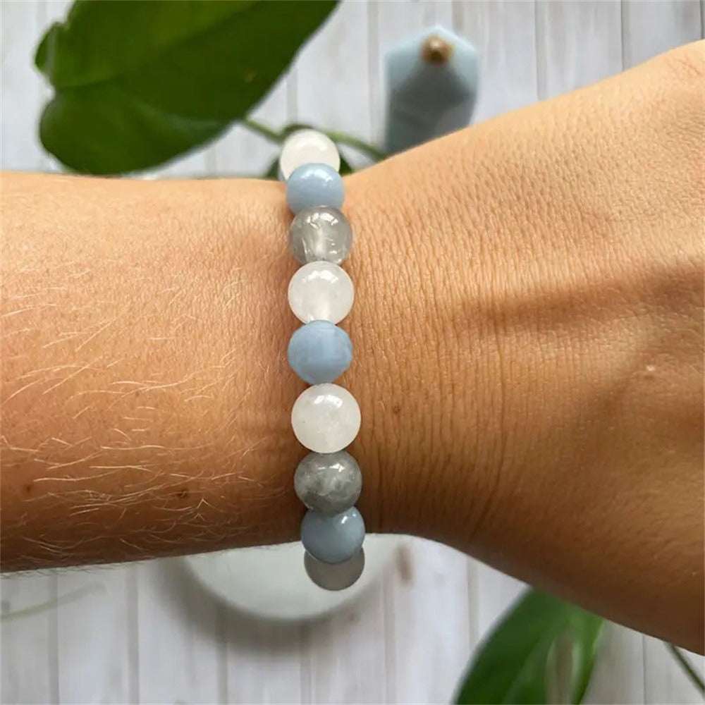 Aquamarine Jade Tiger Eye Bracelet - Women’s Stylish Crystal Accessory