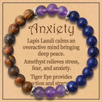 Huaxia Treasures Success & Prosperity Bracelet - Amethyst, Lapis Lazuli & Tiger Eye