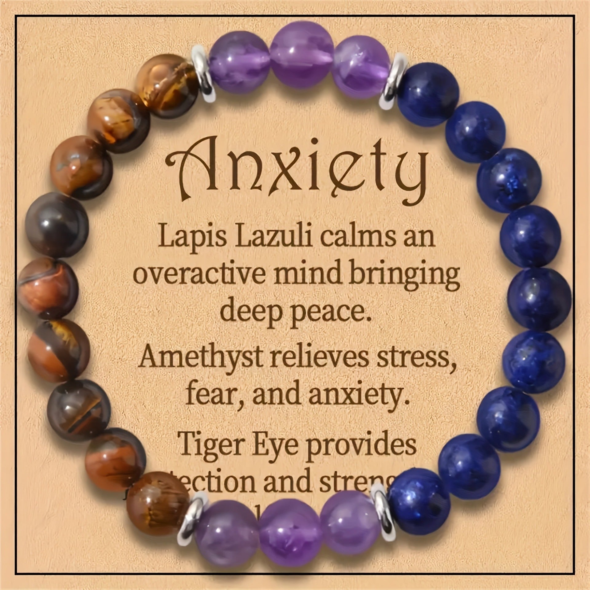 Huaxia Treasures Success & Prosperity Bracelet - Amethyst, Lapis Lazuli & Tiger Eye