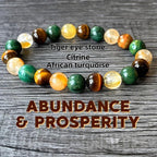 Huaxia Treasures Wealth & Success Bracelet - Tiger Eye, Citrine & Turquoise