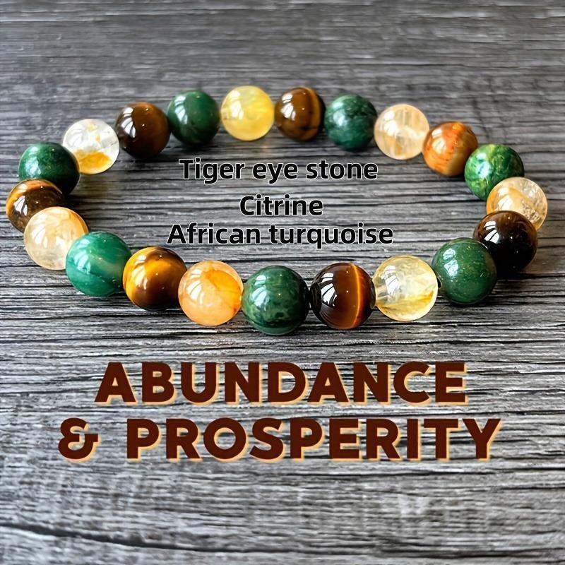 Huaxia Treasures Wealth & Success Bracelet - Tiger Eye, Citrine & Turquoise
