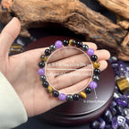 Huaxia Treasures Success & Focus Bracelet - Amethyst & Tiger Eye Energy Jewelry