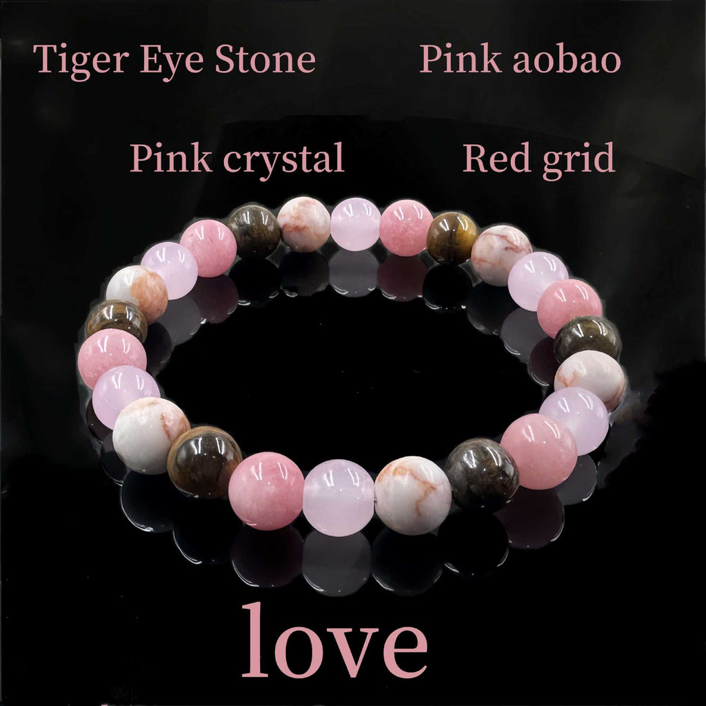 Huaxia Treasures Tiger Eye & Rose Quartz Bracelet - Confidence, Love & Success