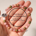 Natural Malachite Strawberry Quartz Lotus Bracelet