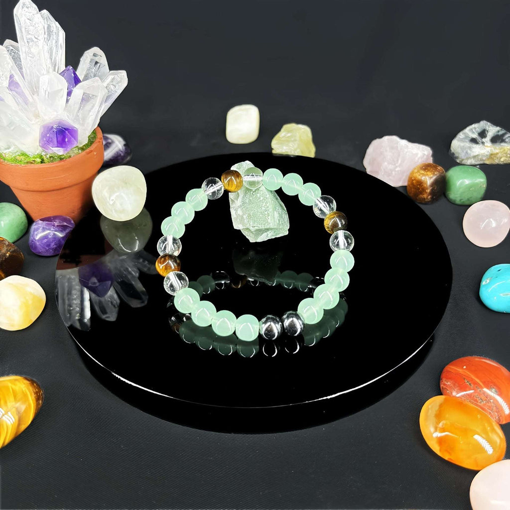 Polished Tiger Eye Hematite Aventurine Bracelet - Crystal Accessory