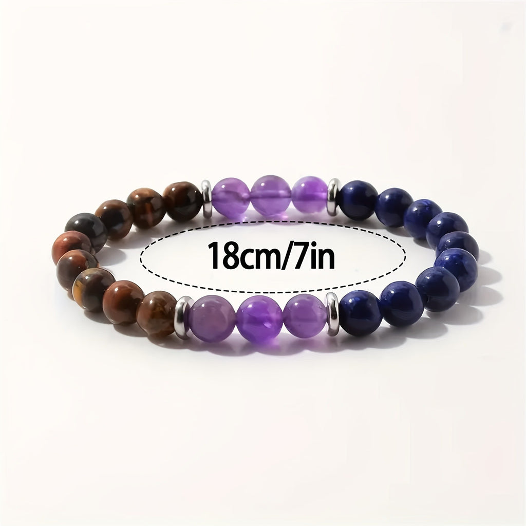 Huaxia Treasures Success & Prosperity Bracelet - Amethyst, Lapis Lazuli & Tiger Eye