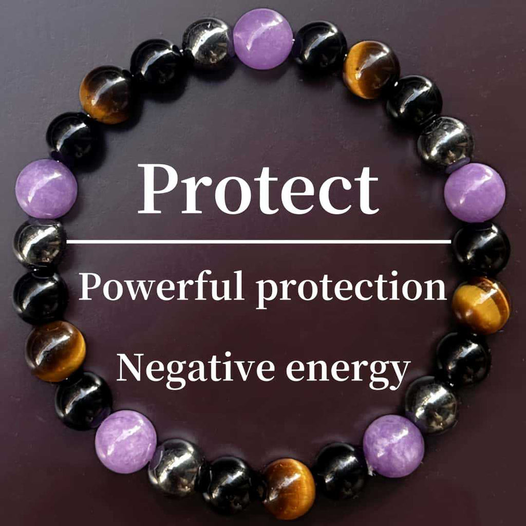 Huaxia Treasures Success & Focus Bracelet - Amethyst & Tiger Eye Energy Jewelry