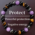 Huaxia Treasures Success & Focus Bracelet - Amethyst & Tiger Eye Energy Jewelry