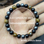 Huaxia Treasures Pixiu Energy Bracelet - Tiger Eye & Black Obsidian for Wealth & Success