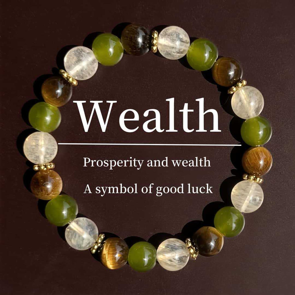 Huaxia Treasures Tiger Eye & Crystal Bracelet - Wealth, Focus & Success