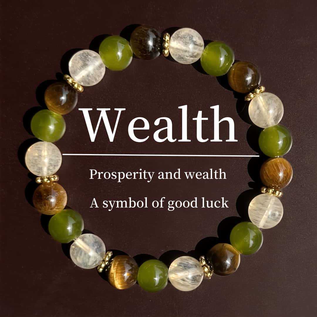 Huaxia Treasures Tiger Eye & Crystal Bracelet - Wealth, Focus & Success