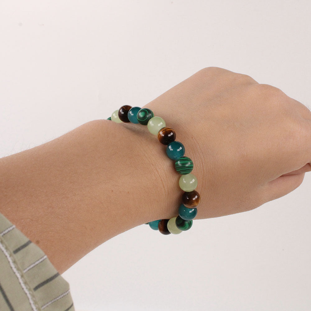 Natural Tiger Eye Malachite Bracelet - Men’s Crystal Gift