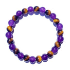Amethyst & Tiger Eye Bracelet - Men’s Stylish Crystal Accessory