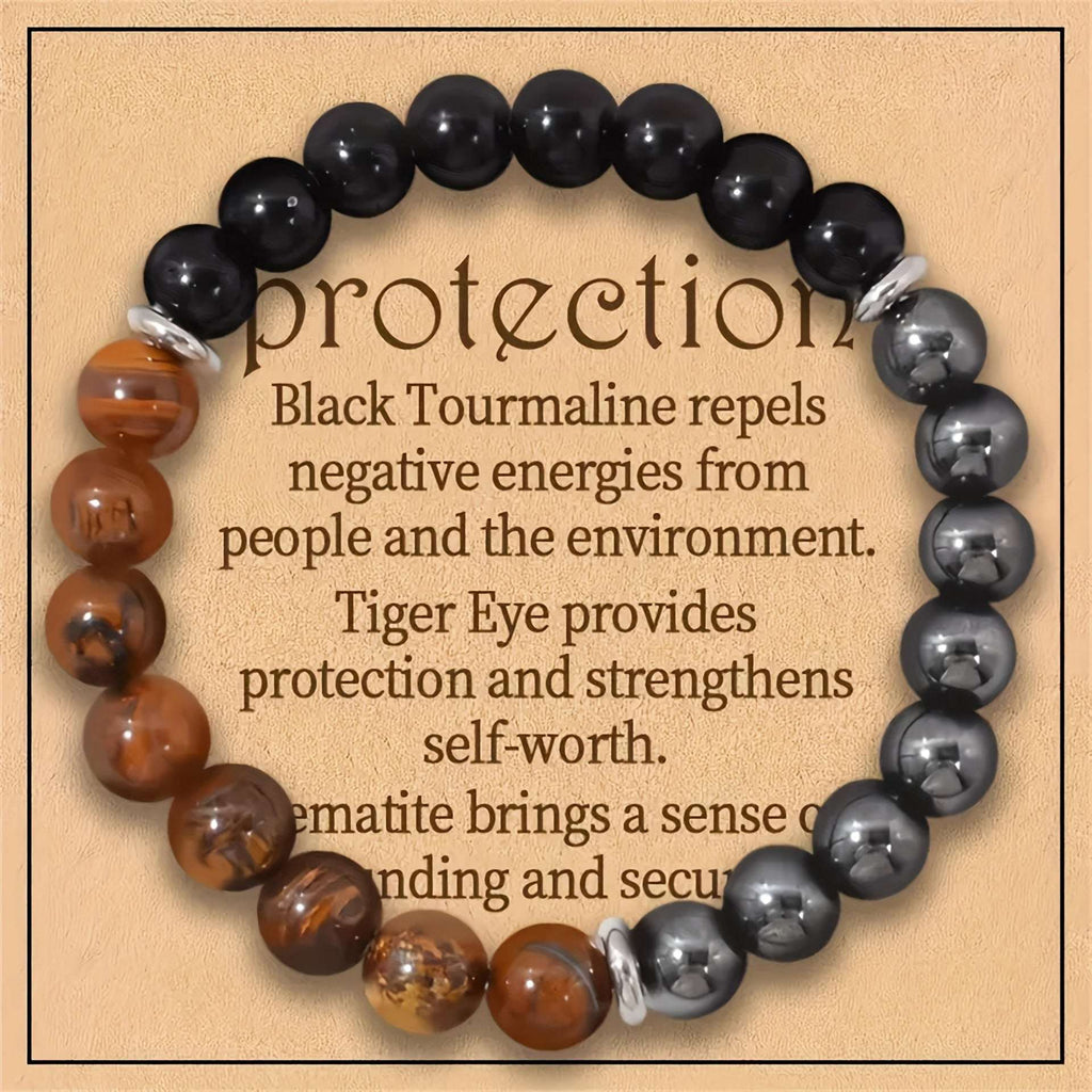 Tiger Eye Black Obsidian Crystal Bracelet - Timeless Style & Versatile Design