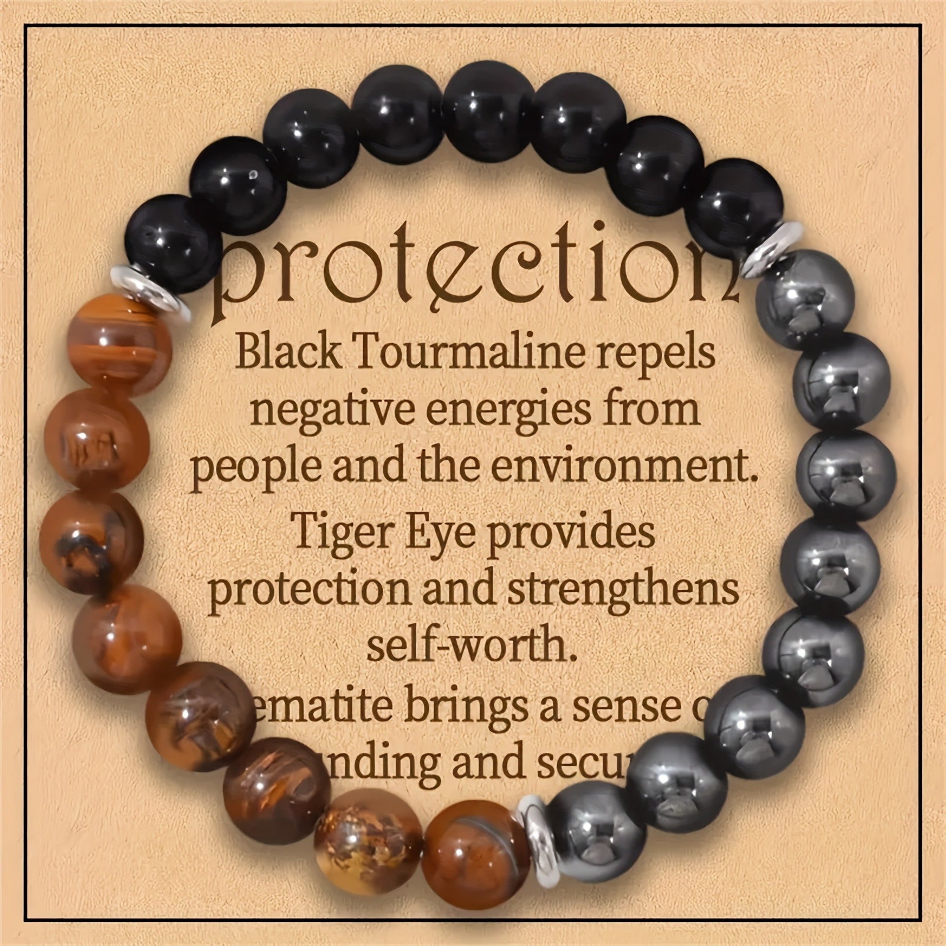 Huaxia Treasures Tiger Eye & Black Obsidian Bracelet - Wealth, Protection & Success