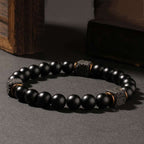 Natural Lava Stone Black Onyx Bracelet - Men’s Crystal Gift