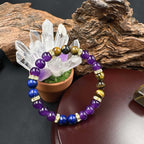 Huaxia Treasures Amethyst-Tiger Eye-Lapis Bracelet - Balance, Wealth & Serenity