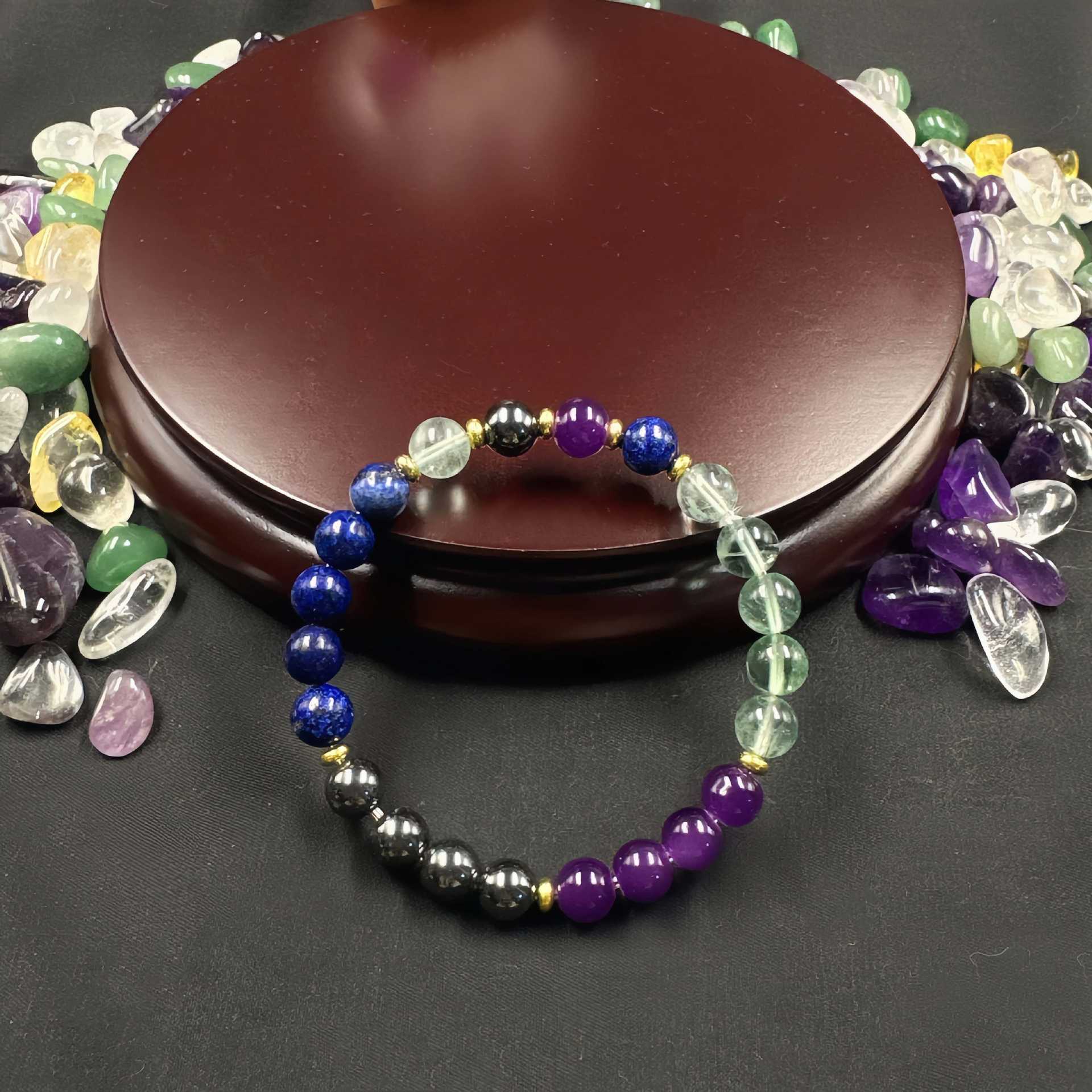 Huaxia Treasures Wealth & Protection Bracelet - Hematite, Lapis Lazuli & Amethyst