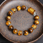 Buddha Stones Tiger Eye Bead Fortune Prosperity Bracelet Bracelet BS 12mm