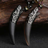 Ice Obsidian Wolf Tooth Pattern Necklace - Crystal Gift for Men