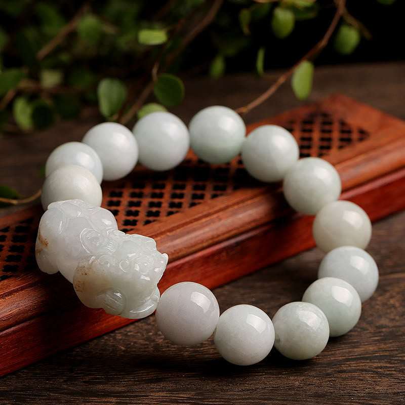 Buddha Stones Fengshui Wealth Prosperity Jade PiXiu Luck Bracelet Bracelet BS 5