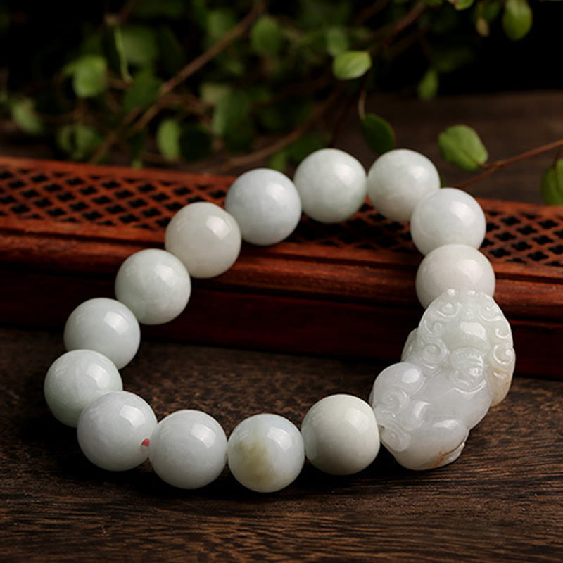 Buddha Stones Fengshui Wealth Prosperity Jade PiXiu Luck Bracelet Bracelet BS 8