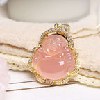 Buddha Stones Good Luck Laughing Buddha Necklace Necklaces & Pendants BS 14