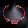Natural Strawberry Crystal Pixiu Red String Bracelet - Crystal Gift for Women