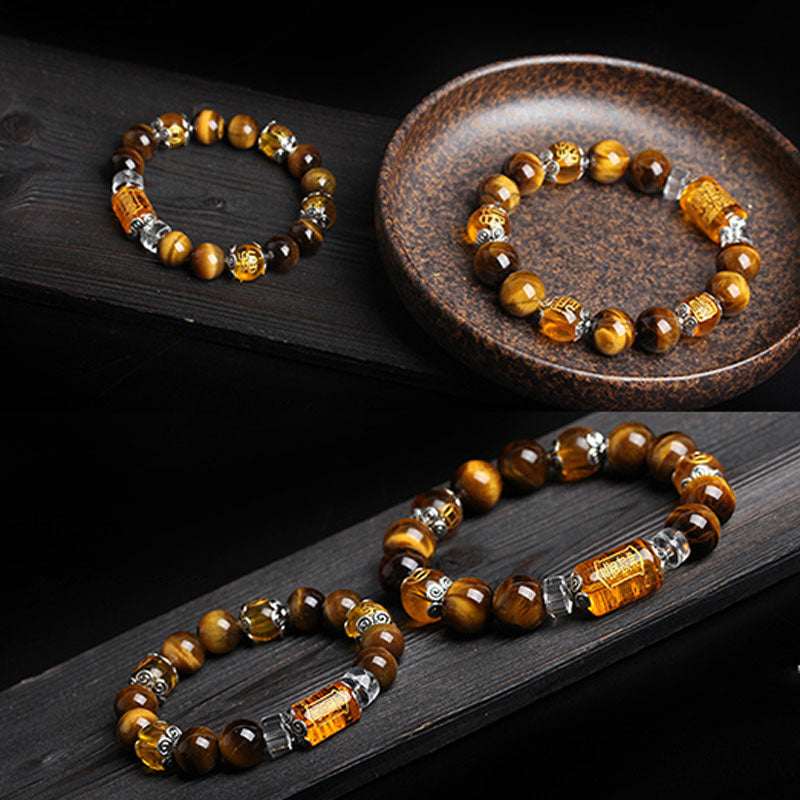 Buddha Stones Tiger Eye Bead Fortune Prosperity Bracelet Bracelet BS 5