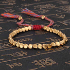 Buddha Stones Tibetan Copper Beads Healing Luck Bracelet Bracelet BS Shiny