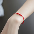 Buddha Stones 925 Sterling Silver Luck Bead Protection Red String Braided Bracelet Bracelet BS 17