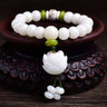 Men's Lotus Natural White Bodhi Seed Bracelet - Huaxia Treasures Crystal Gift