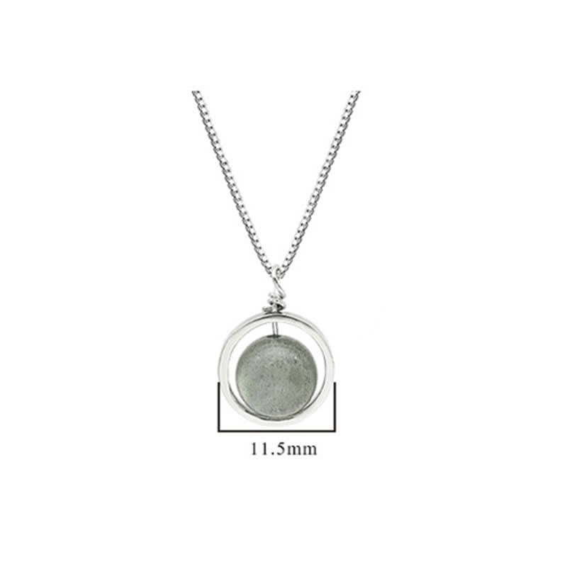 Buddha Stones 925 Sterling Silver Moonstone Love Planet Rotatable Pattern Necklace Pendant Necklaces & Pendants BS 12