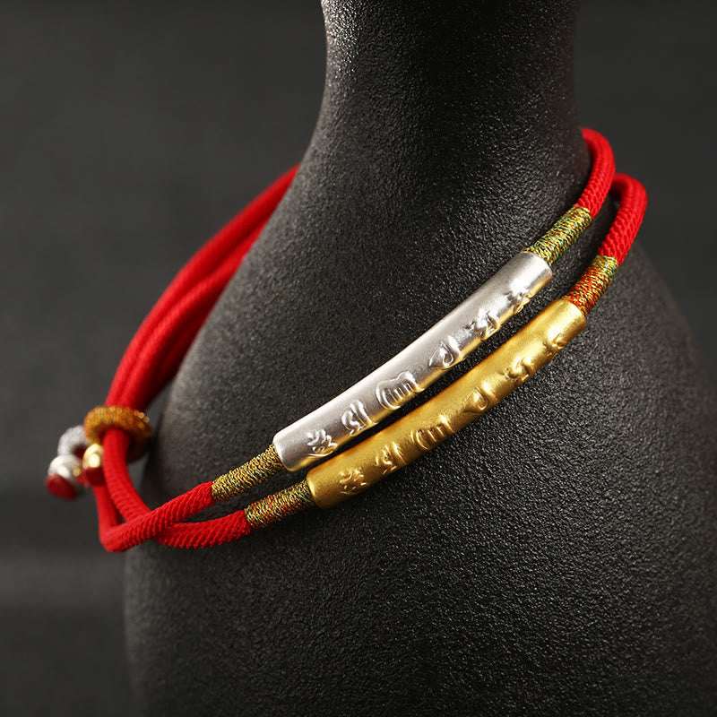 Buddha Stones Tibetan Buddhist Handmade Mani Mantra Lucky Red String Bracelet Bracelet BS 1