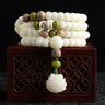 Men's Crystal Mala Set - White Jade Bodhi Lotus Necklace & Bracelet Gift