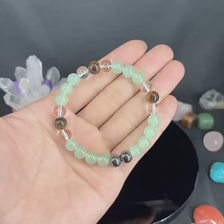 Huaxia Treasures Success & Prosperity Bracelet - Tiger Eye, Hematite & Aventurine Blend