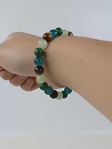 Natural Tiger Eye Malachite Bracelet - Men’s Crystal Gift